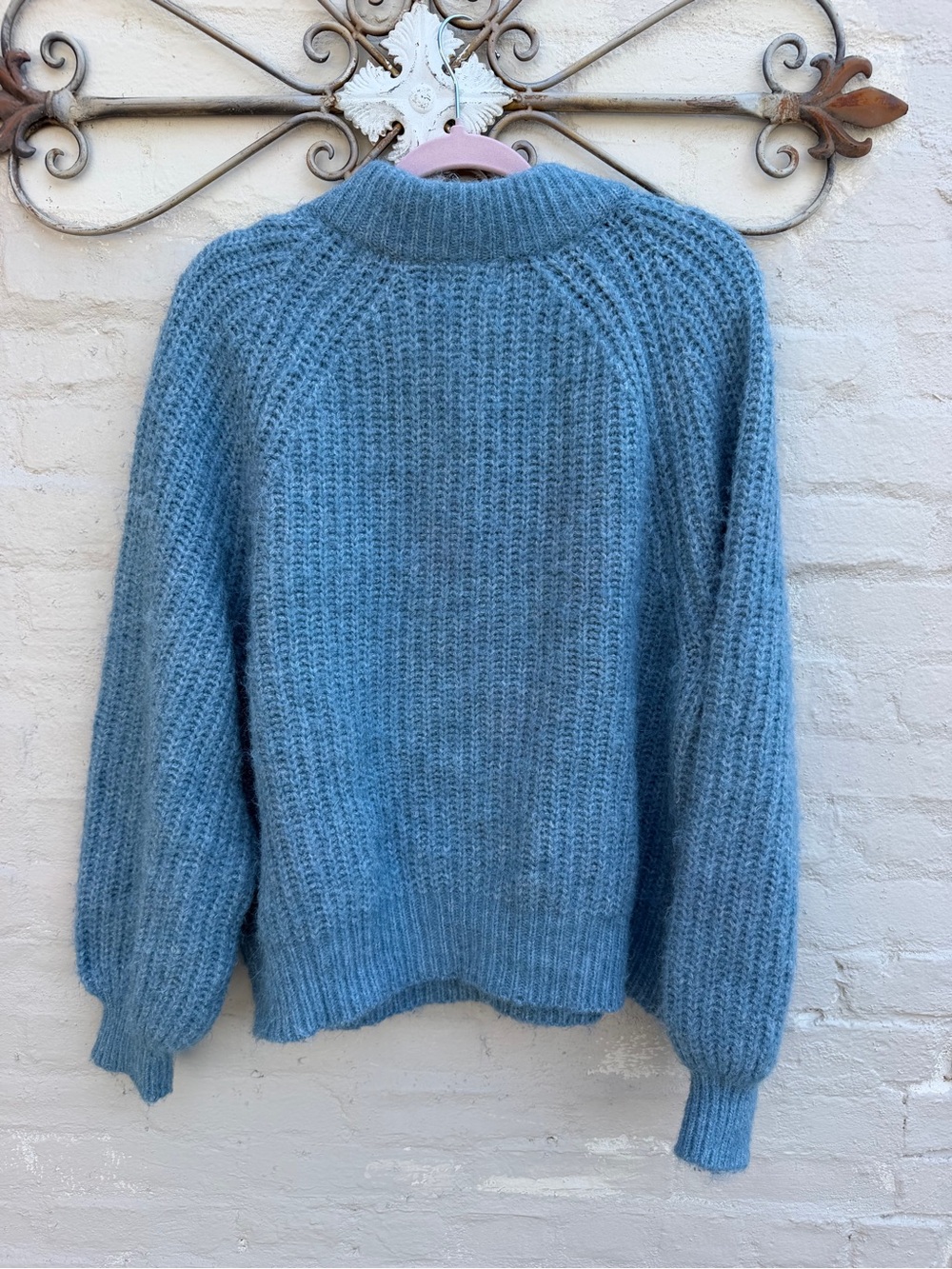 Universal Thread Dusty Blue Ribbed Mock Neck Sweater